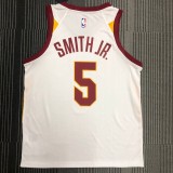 NBA Men Cleveland Cavaliers White #5 SMITH JR. Jersey High Quality Name and Number Print