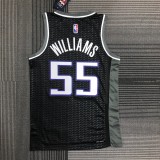 NBA Jordan Logo Sacramento Kings Black #55 WILLAMS Jersey High Quality Name and Number Print