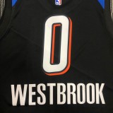NBA Men Oklahoma City Thunder City Version Black #0 WESTBROOK Jersey High Quality Name and Number Print