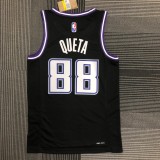 NBA 75th Anniversary Season 2022 Sacramento Kings Black #88 QUETA Jersey High Quality Name and Number Print