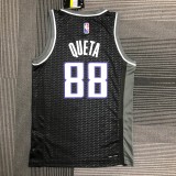 NBA Jordan Logo Sacramento Kings Black #88 QUETA Jersey High Quality Name and Number Print