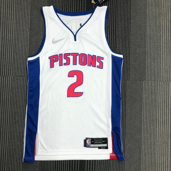 NBA 75th Anniversary Detroit Pistons White #2 CUNNINGHAM Jersey High Quality Name and Number Print