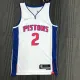 NBA 75th Anniversary Detroit Pistons White #2 CUNNINGHAM Jersey High Quality Name and Number Print