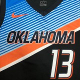 NBA Men Oklahoma City Thunder City Version Black #13 GEORGE Jersey High Quality Name and Number Print