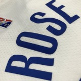 NBA 75th Anniversary Detroit Pistons White #25 ROSE Jersey High Quality Name and Number Print
