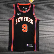 NBA Men 75th Anniversary Season 2022 New York Knicks Black #9 BARRETT Jersey High Quality Name and Number Print