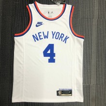 NBA 75th Anniversary Men New York Knicks White #4 ROSE Jersey High Quality Name and Number Print