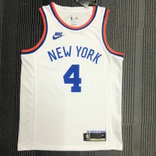 NBA 75th Anniversary Men New York Knicks White #4 ROSE Jersey High Quality Name and Number Print