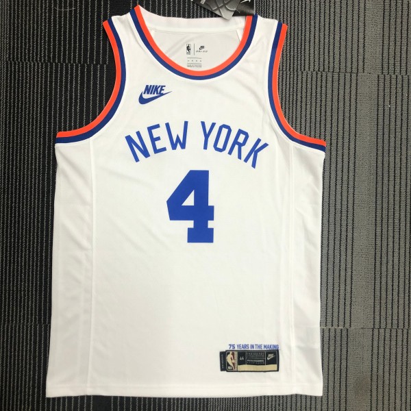 NBA 75th Anniversary Men New York Knicks White #4 ROSE Jersey High Quality Name and Number Print