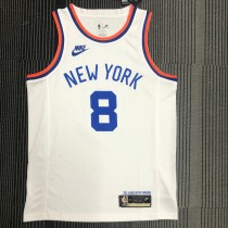 NBA 75th Anniversary Men New York Knicks White #8 WALKER Jersey High Quality Name and Number Print