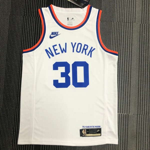 NBA 75th Anniversary Men New York Knicks White #30 RANDLE Jersey High Quality Name and Number Print