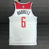 NBA 75th Anniversary Men Washington Wizards White #6 HARRELL Jersey High Quality Name and Number Print