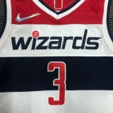 NBA 75th Anniversary Men Washington Wizards White #3 BEAL Jersey High Quality Name and Number Print