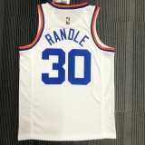NBA 75th Anniversary Men New York Knicks White #30 RANDLE Jersey High Quality Name and Number Print