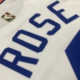 NBA 75th Anniversary Men New York Knicks White #4 ROSE Jersey High Quality Name and Number Print