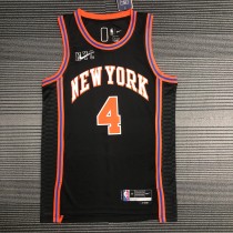 NBA Men 75th Anniversary Season 2022 New York Knicks Black #4 ROSE Jersey High Quality Name and Number Print
