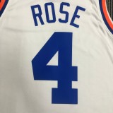 NBA 75th Anniversary Men New York Knicks White #4 ROSE Jersey High Quality Name and Number Print