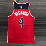 NBA 75th Anniversary Men Washington Wizards Red #4 WESTBROOK Jersey High Quality Name and Number Print