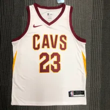NBA Men Cleveland Cavaliers White #23 JAMES Jersey High Quality Name and Number Print