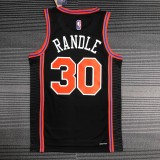 NBA Men 75th Anniversary Season 2022 New York Knicks Black #30 RANDLE Jersey High Quality Name and Number Print