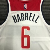 NBA 75th Anniversary Men Washington Wizards White #6 HARRELL Jersey High Quality Name and Number Print