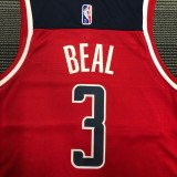 NBA 75th Anniversary Men Washington Wizards Red #3 BEAL Jersey High Quality Name and Number Print