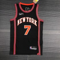 NBA Men 75th Anniversary Season 2022 New York Knicks Black #7 ANTHONY Jersey High Quality Name and Number Print