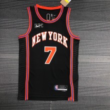 NBA Men 75th Anniversary Season 2022 New York Knicks Black #7 ANTHONY Jersey High Quality Name and Number Print