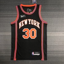 NBA Men 75th Anniversary Season 2022 New York Knicks Black #30 RANDLE Jersey High Quality Name and Number Print