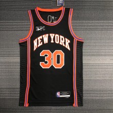 NBA Men 75th Anniversary Season 2022 New York Knicks Black #30 RANDLE Jersey High Quality Name and Number Print