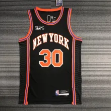 NBA Men 75th Anniversary Season 2022 New York Knicks Black #30 RANDLE Jersey High Quality Name and Number Print