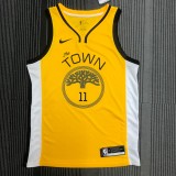 NBA Men Season 2018 Rewarding Version Golden State Warriors Yellow #11 THOMPSON Jersey High Quality Name and Number Print
