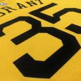 NBA Men Season 2018 Rewarding Version Golden State Warriors Yellow #35 Durant Jersey High Quality Name and Number Print