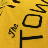 NBA Men Season 2018 Rewarding Version Golden State Warriors Yellow #11 THOMPSON Jersey High Quality Name and Number Print