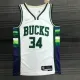 NBA Men 75th Anniversary Season 2022 Milwaukee Bucks White #34 ANTETOKOUNMPO Jersey High Quality Name and Number Print