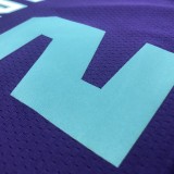 NBA Men New Season Charlotte Hornets #2 BALL Purple Jersey High Quality Name and Number Print