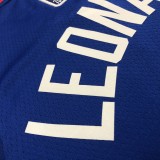 NBA Men 75th Anniversary Los Angeles Clippers Blue #2 LEONARD Jersey High Quality Name and Number Print