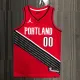 NBA Portland Trail Blazers with Jordan Logo Red #00 ANTHONY Jersey High Quality Name and Number Print
