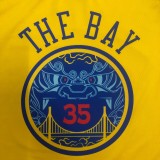 NBA Men Season 2018 Dragon Version Golden State Warriors Yellow #35 DURANT Jersey High Quality Name and Number Print