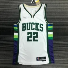 NBA Men 75th Anniversary Season 2022 Milwaukee Bucks White #22 MIDDLETON Jersey High Quality Name and Number Print