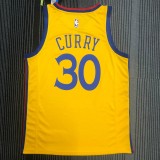 NBA Men Season 2018 Dragon Version Golden State Warriors Yellow #30 CURRY Jersey High Quality Name and Number Print