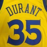 NBA Men Season 2018 Dragon Version Golden State Warriors Yellow #35 DURANT Jersey High Quality Name and Number Print