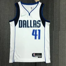 NBA Men 75th Anniversary Dallas Mavericks White #41 NOWITZKI Jersey High Quality Name and Number Print