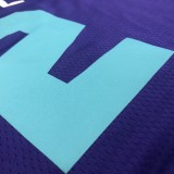 NBA Men New Season Charlotte Hornets #2 BALL Purple Jersey High Quality Name and Number Print