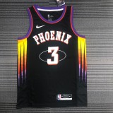 NBA Men Season 2022 Phoenix Suns Black #3 PAUL Jersey High Quality Name and Number Print
