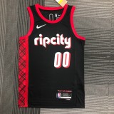 NBA 75th Anniversary Season 2022 Portland Trail Blazers Black #00 ANTHONY Jersey High Quality Name and Number Print