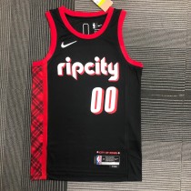 NBA 75th Anniversary Season 2022 Portland Trail Blazers Black #00 ANTHONY Jersey High Quality Name and Number Print