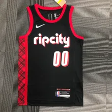 NBA 75th Anniversary Season 2022 Portland Trail Blazers Black #00 ANTHONY Jersey High Quality Name and Number Print