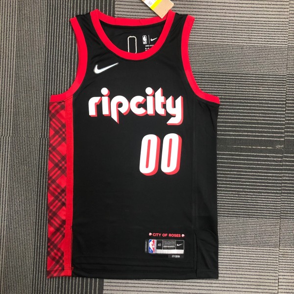 NBA 75th Anniversary Season 2022 Portland Trail Blazers Black #00 ANTHONY Jersey High Quality Name and Number Print