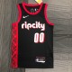 NBA 75th Anniversary Season 2022 Portland Trail Blazers Black #00 ANTHONY Jersey High Quality Name and Number Print